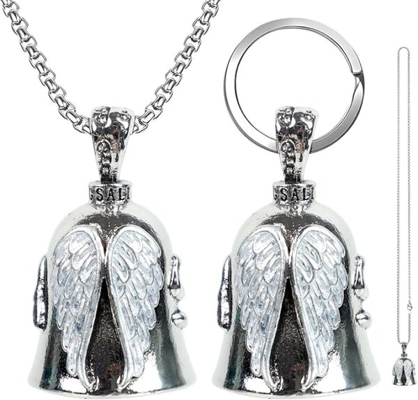 Campana Motera de la Suerte "Guardian Road Angel" - Protección y Estilo Inoxidable para tu Aventura