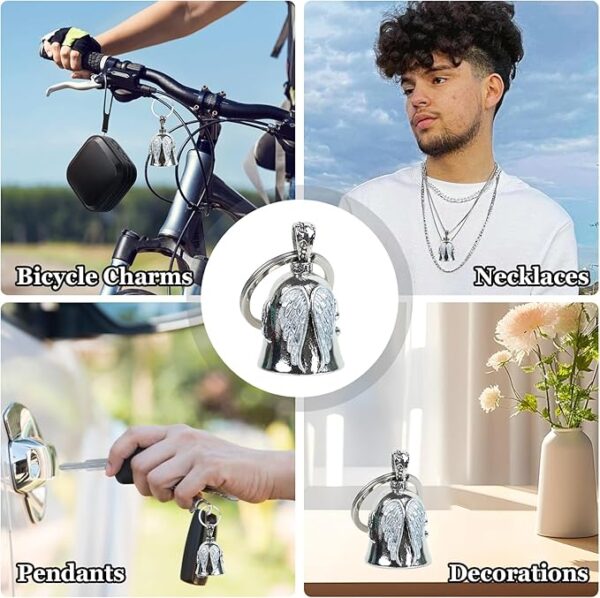 Campana Motera de la Suerte "Guardian Road Angel" - Protección y Estilo Inoxidable para tu Aventura - Imagen 5